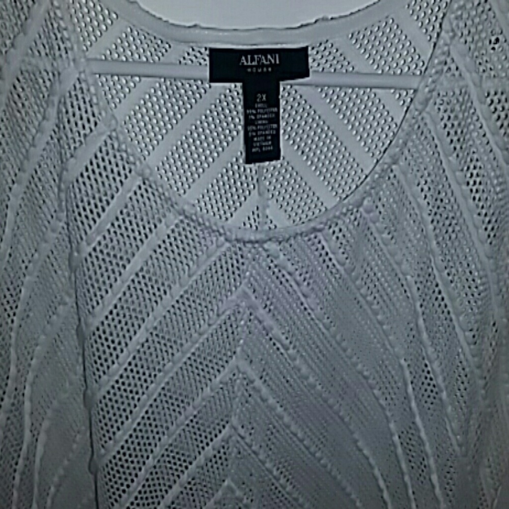 COPY - TOP ALFANI WHITE NET slip over top WOMENS
